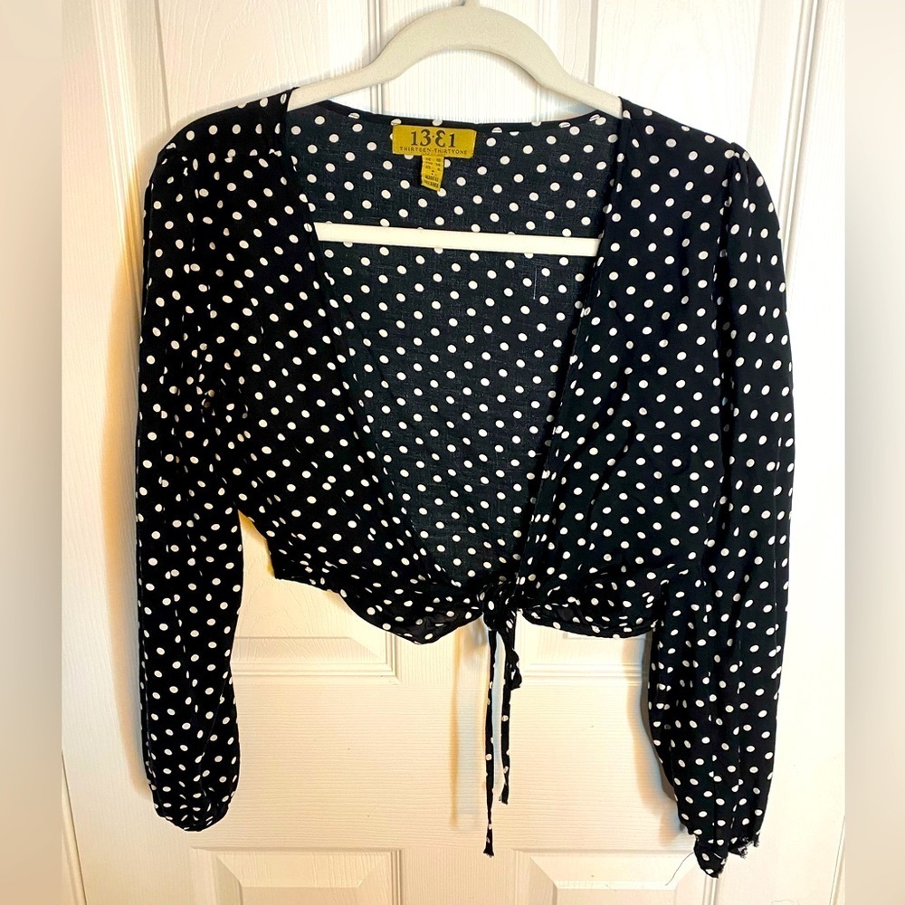 1331 Black & White Polka Dot Shrug
